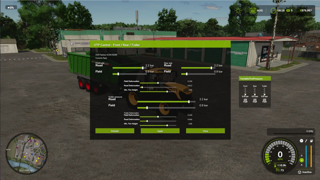 Presión de neumáticos variable