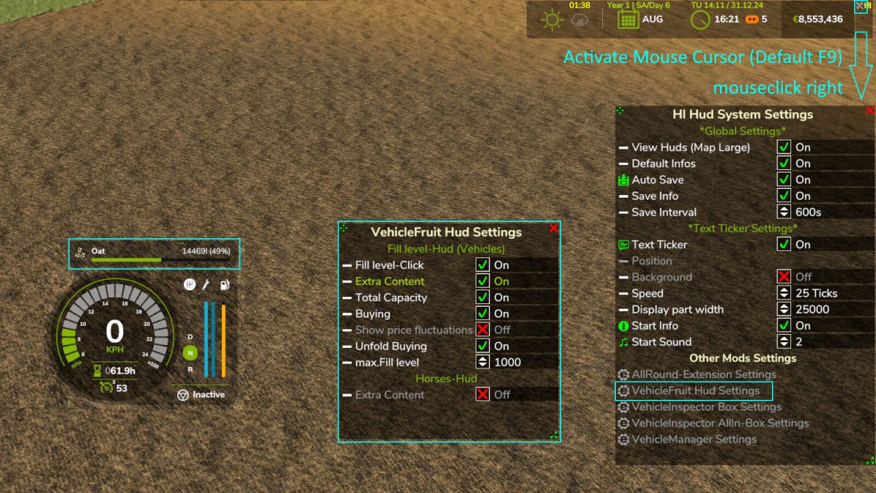 VehicleFruit Hud