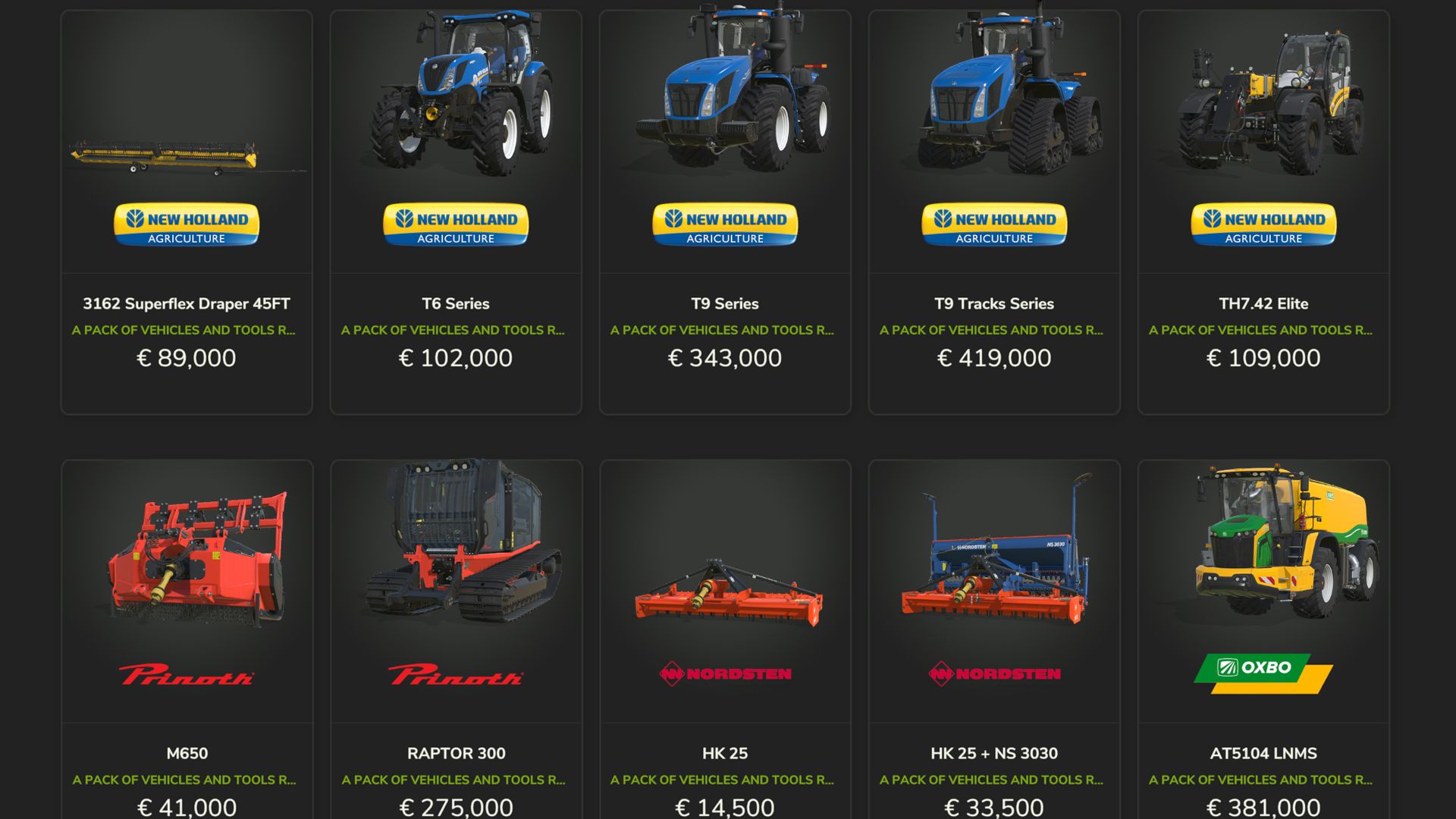 Vehicles and Tools Pack N-Q