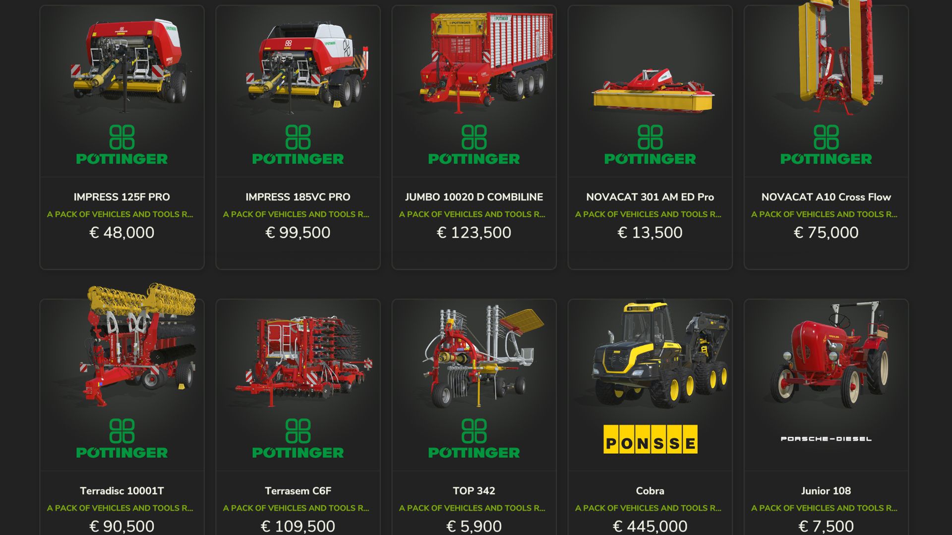 Vehicles and Tools Pack N-Q