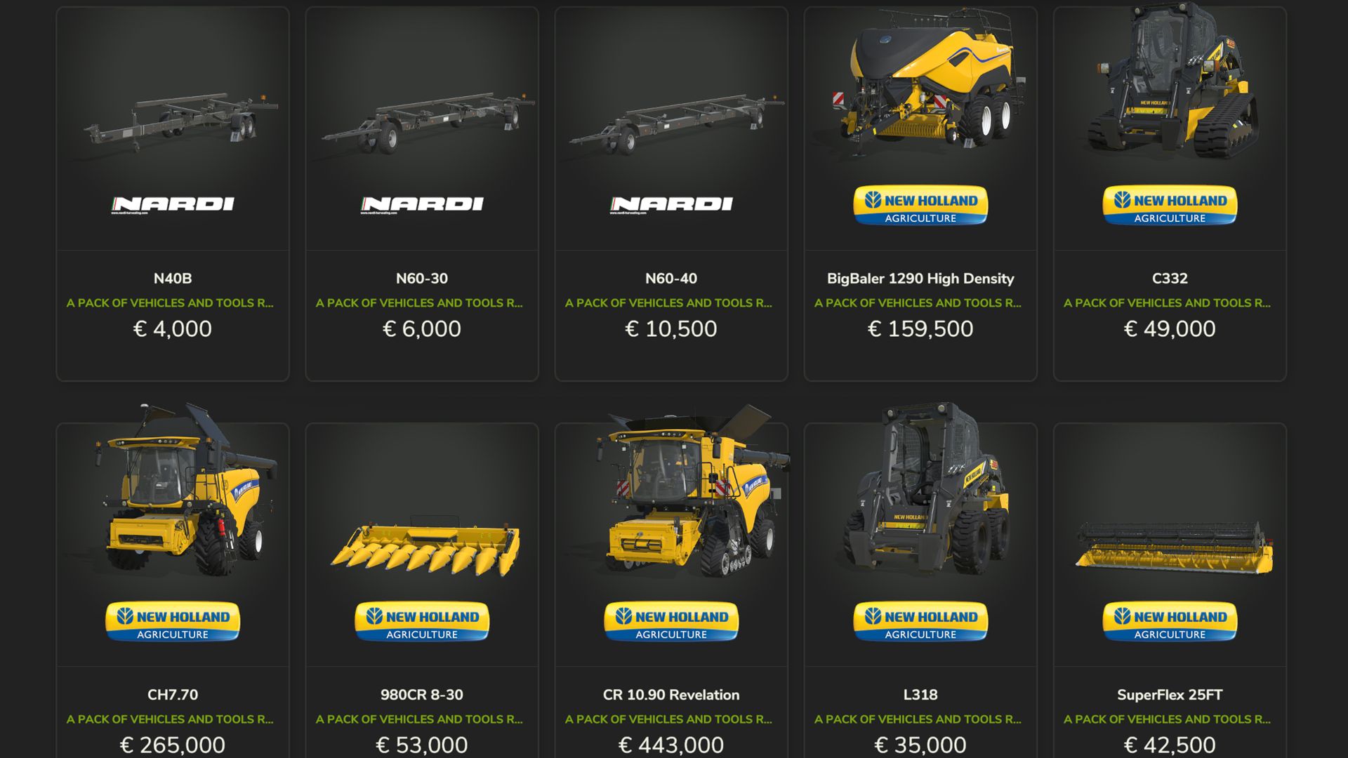 Vehicles and Tools Pack N-Q