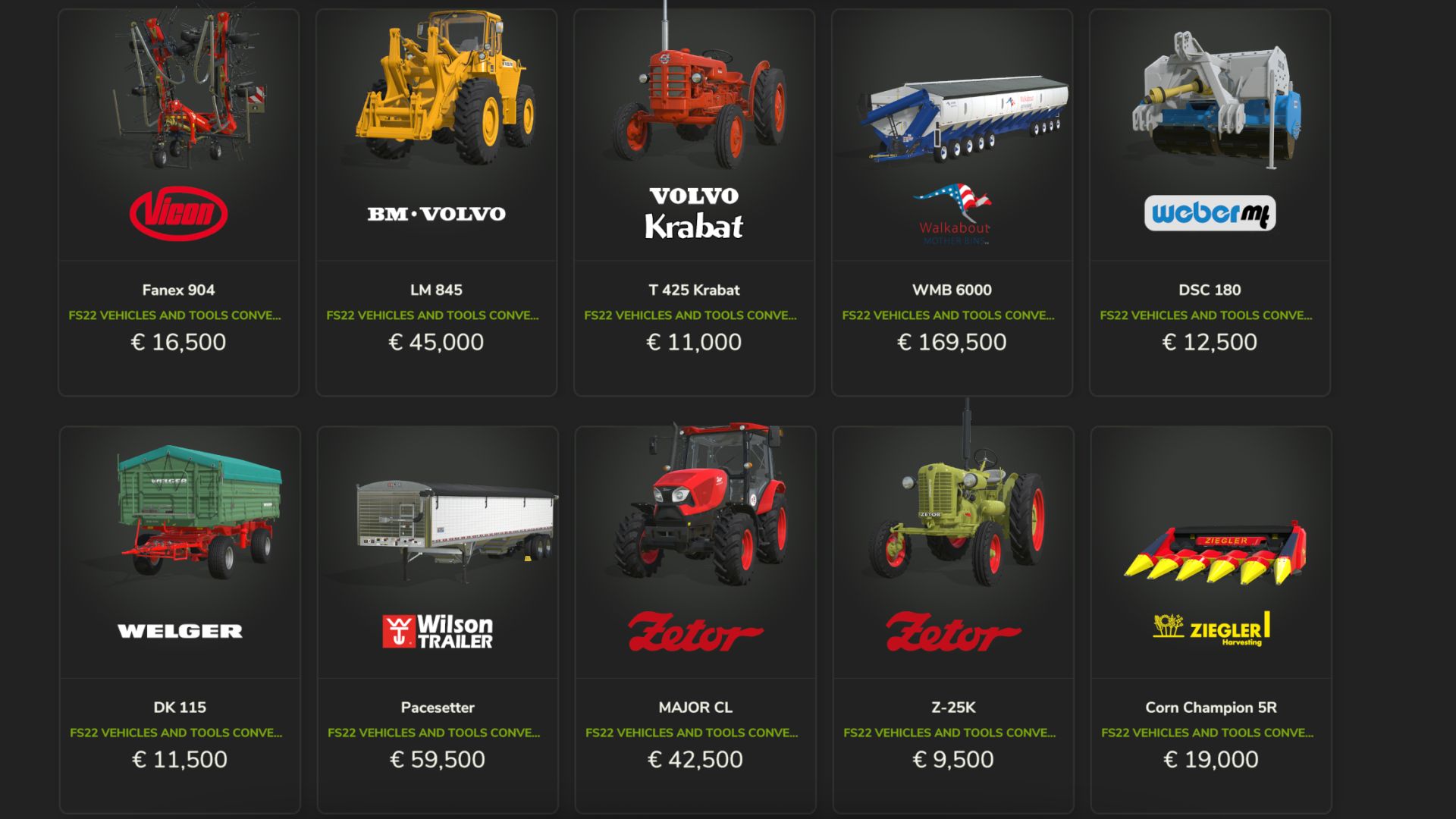 Vehicles and Tools Pack V-Z