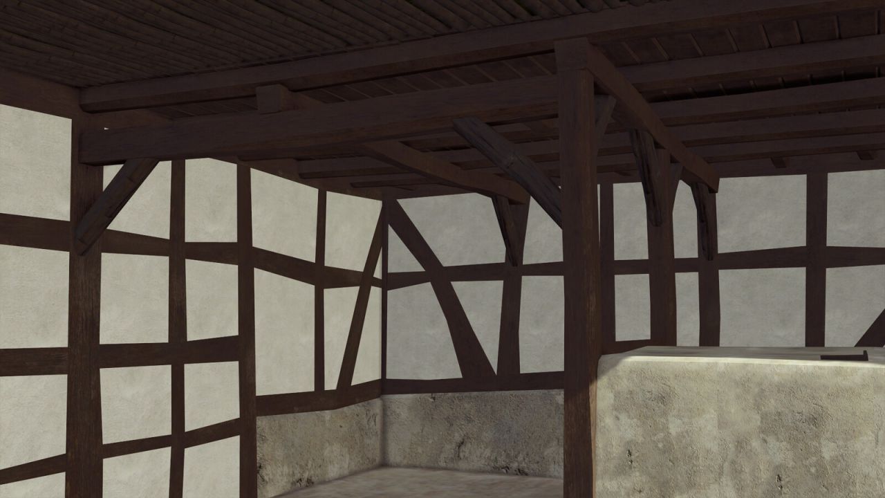 Fienile Molto Vecchio Con Struttura In Legno