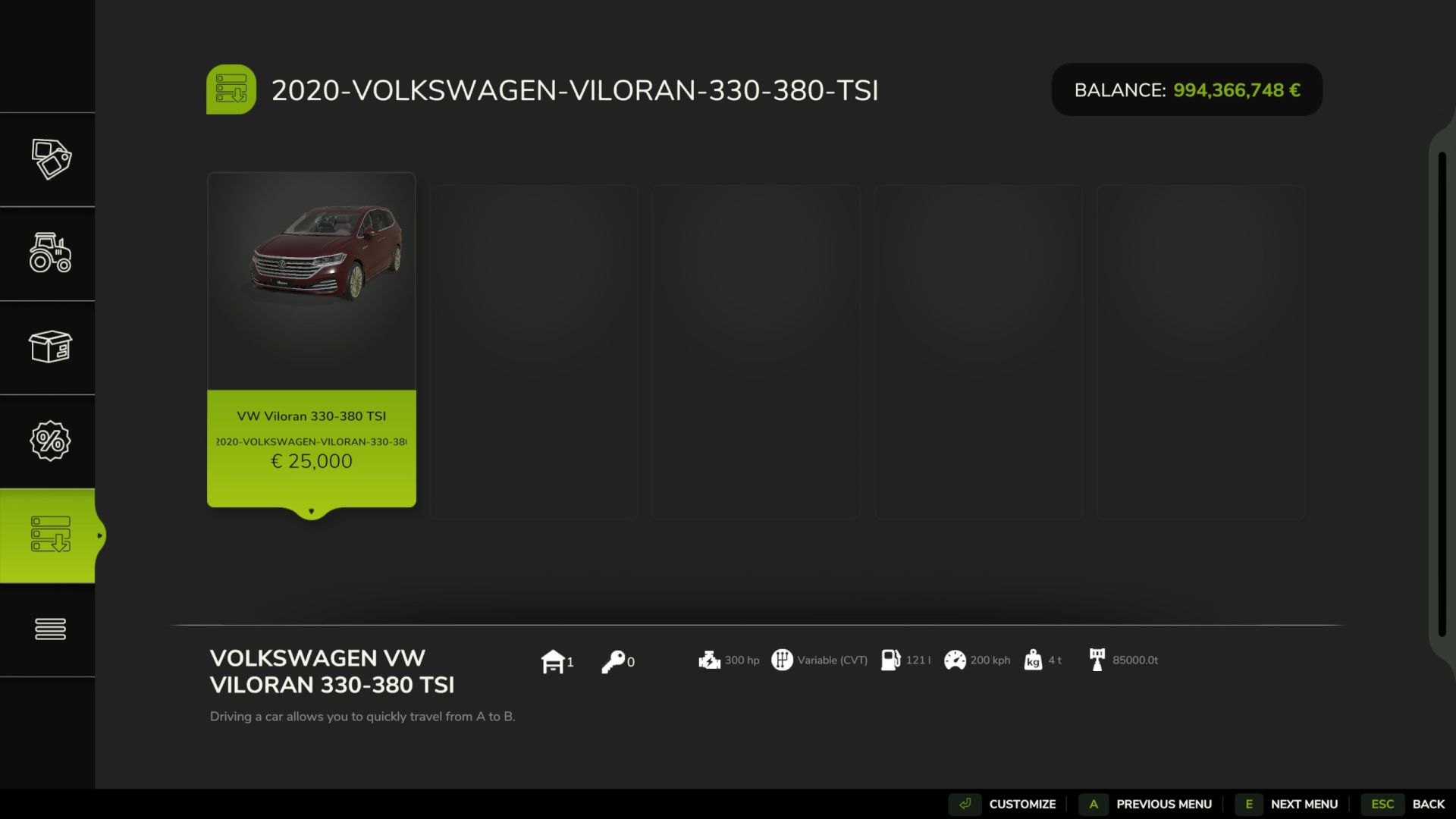 Volkswagen Viloran 330-380TSI