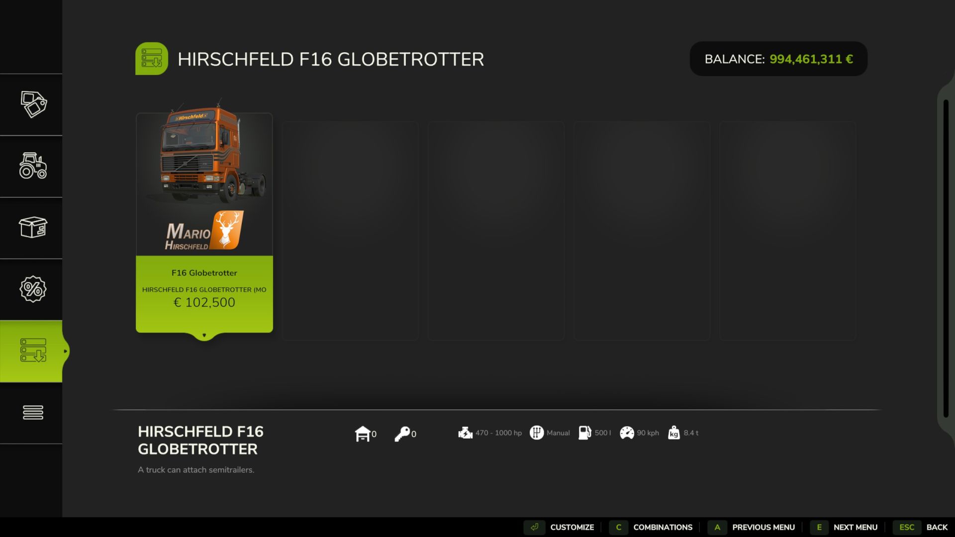 Volvo F16 – Hirschfeld Version