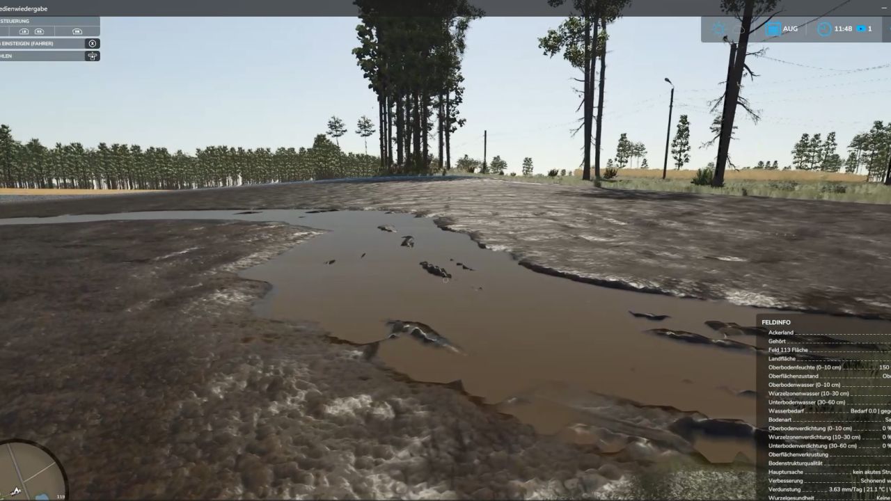 Wasser in tiefen Fahrspuren