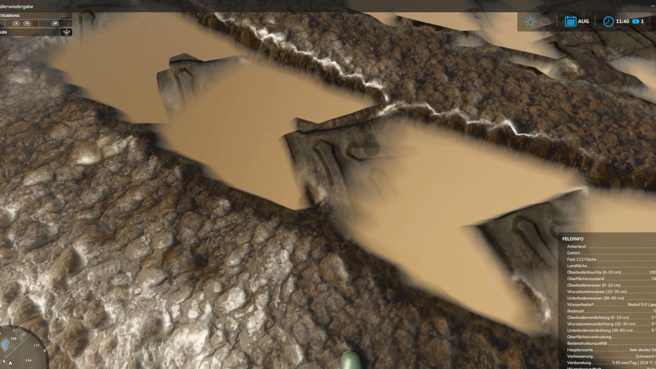 Wasser in tiefen Fahrspuren