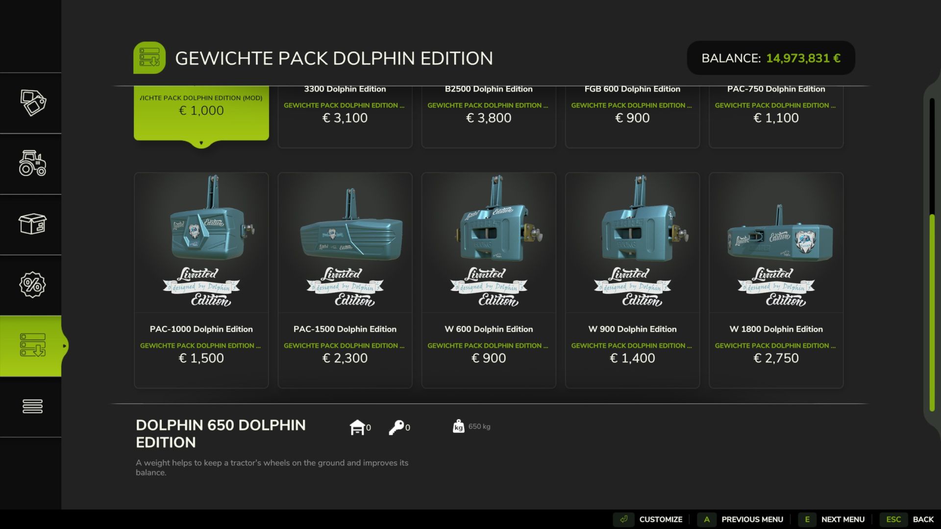 Weights Pack Dolphin Edition