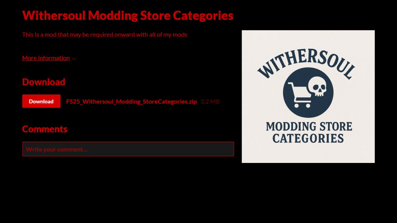 Catégories de magasins de modding Withersoul