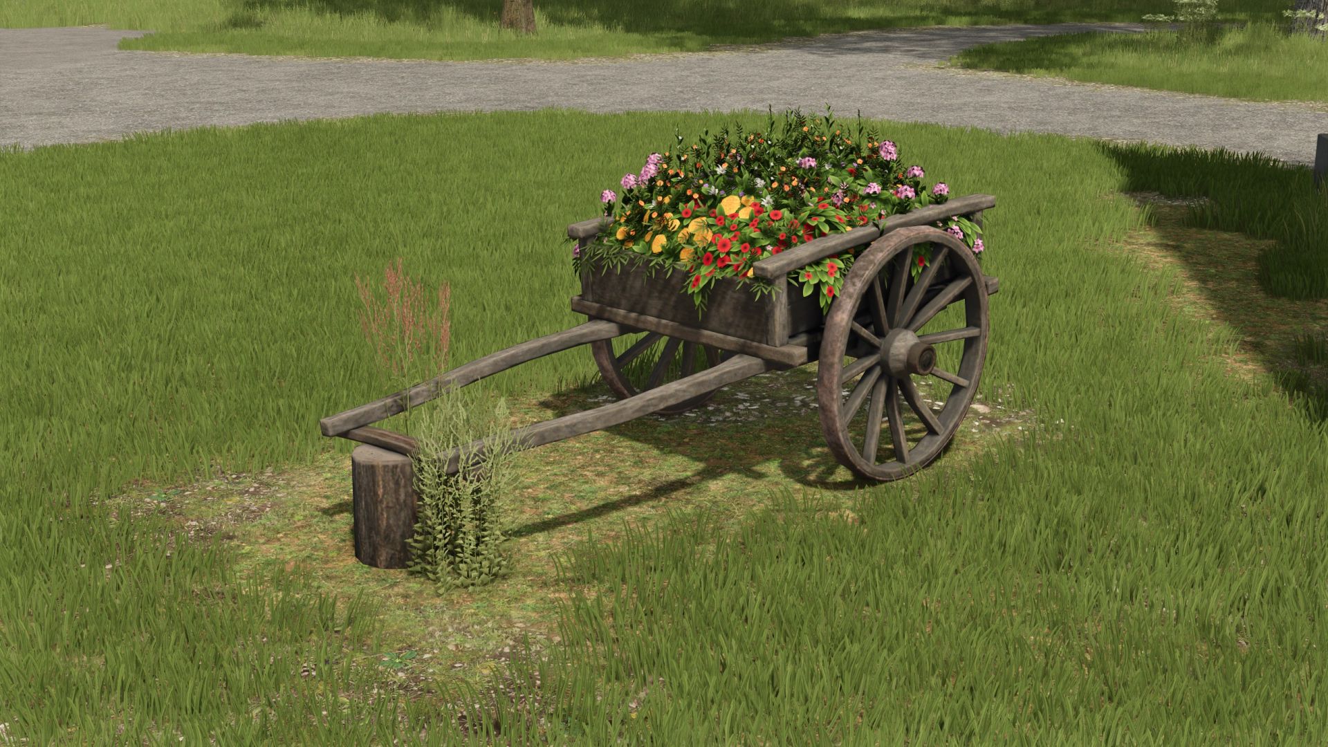 Holzblumenwagen