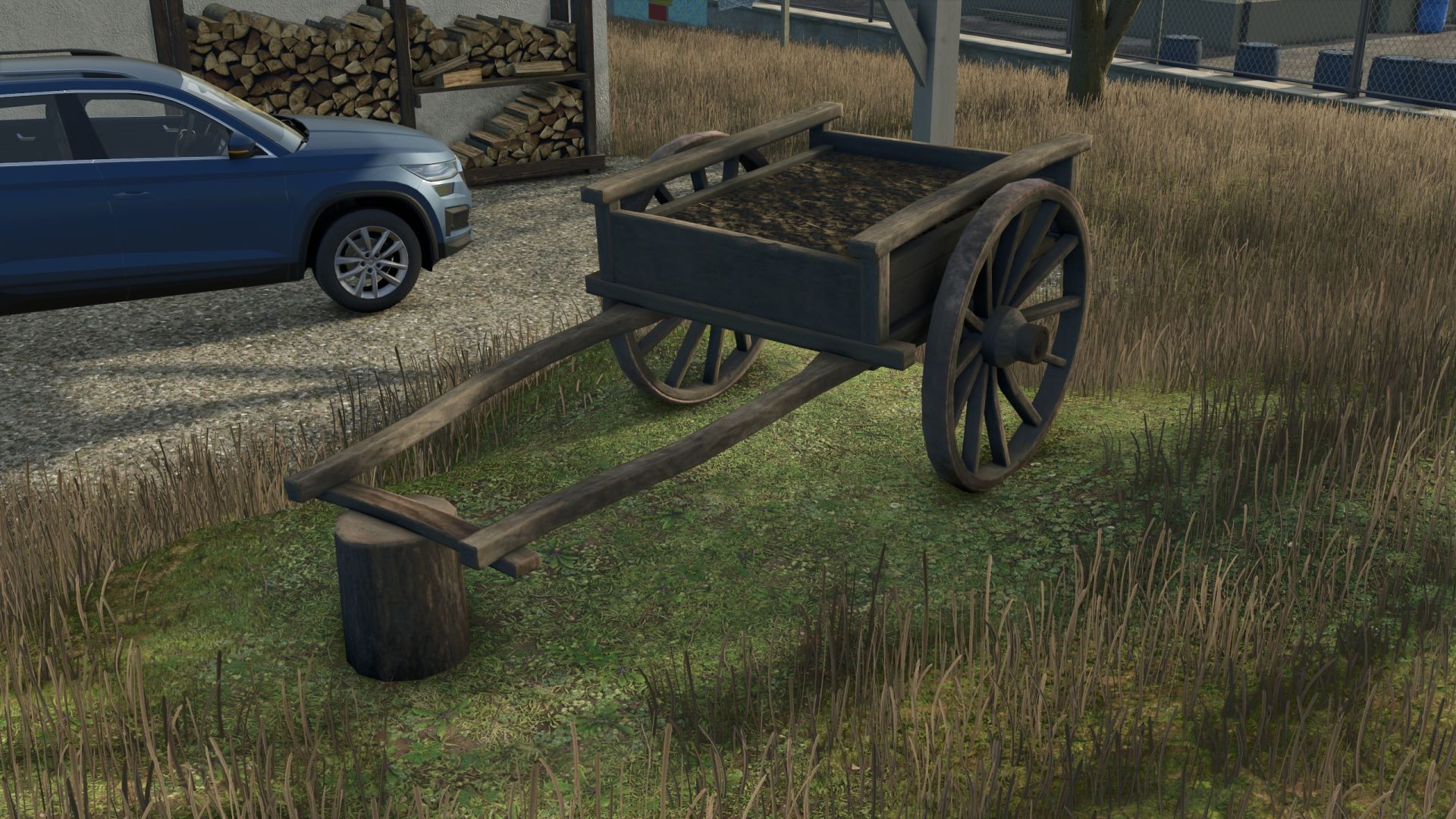 Holzblumenwagen
