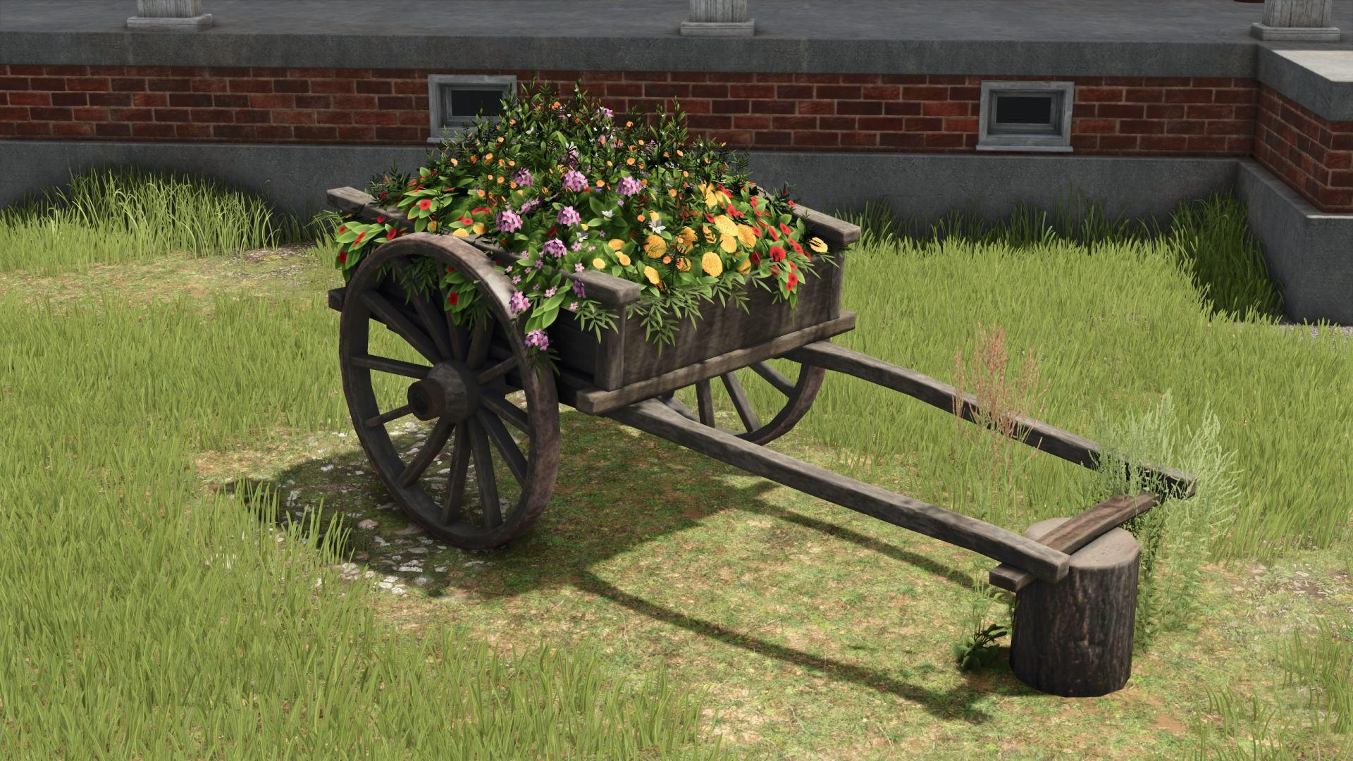 Holzblumenwagen