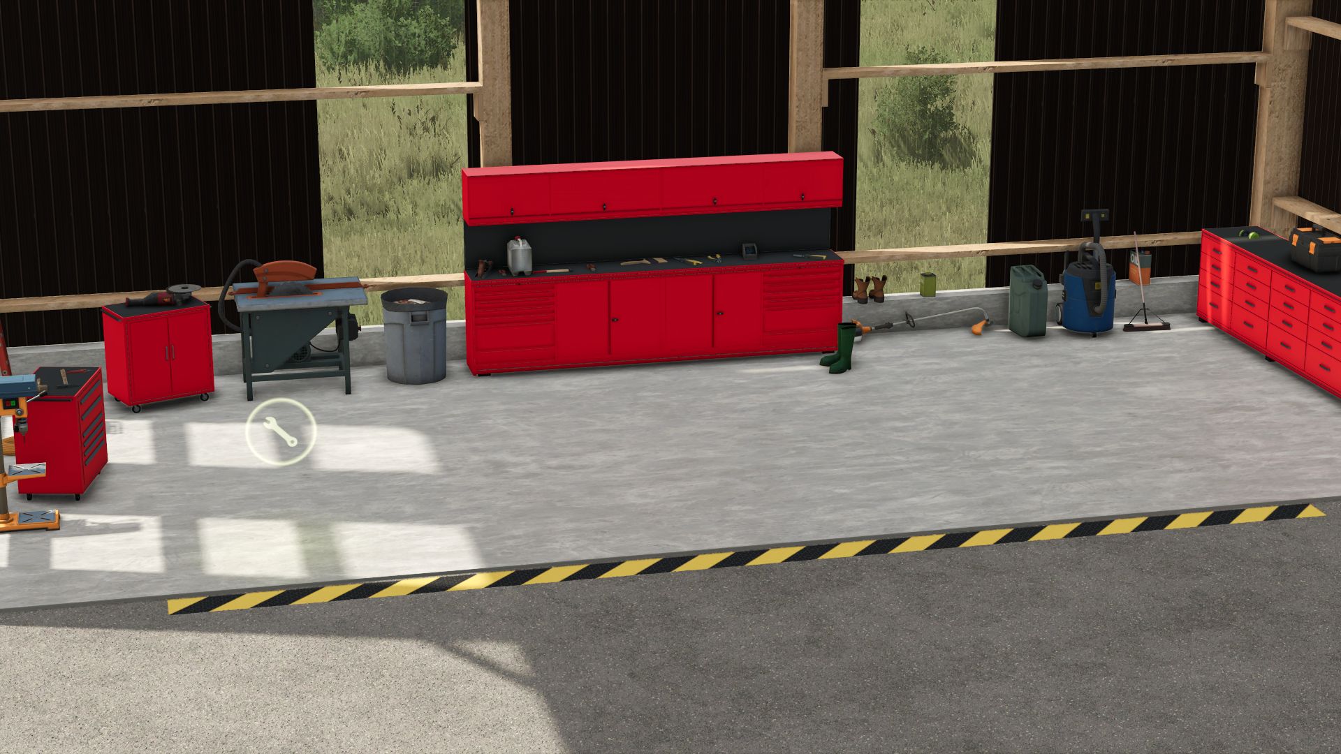 Wooden agricultural garage-workshop