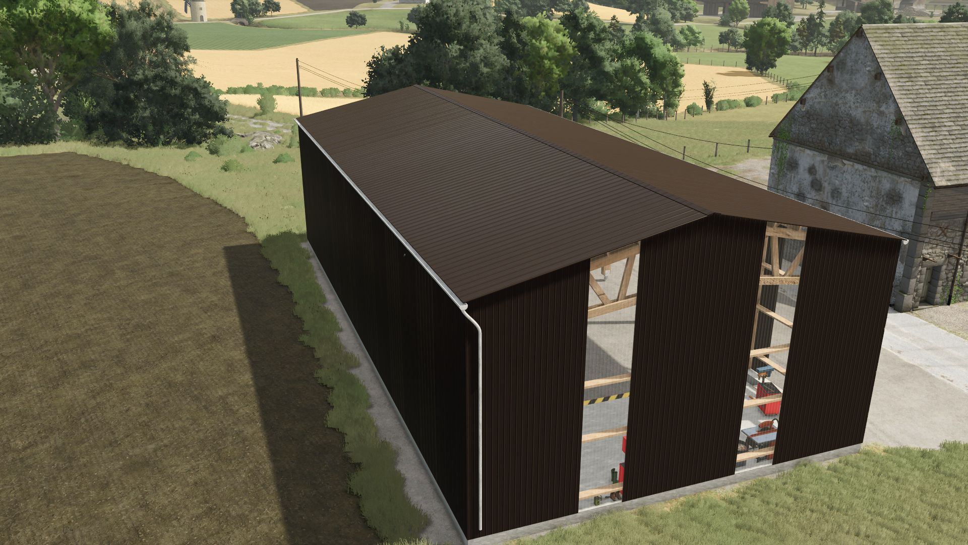 Wooden agricultural garage-workshop