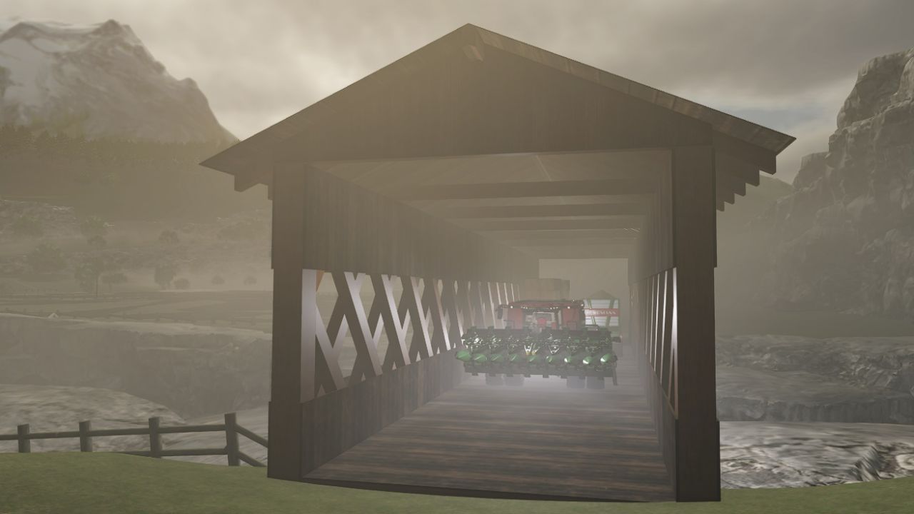 Wooden covered bridge