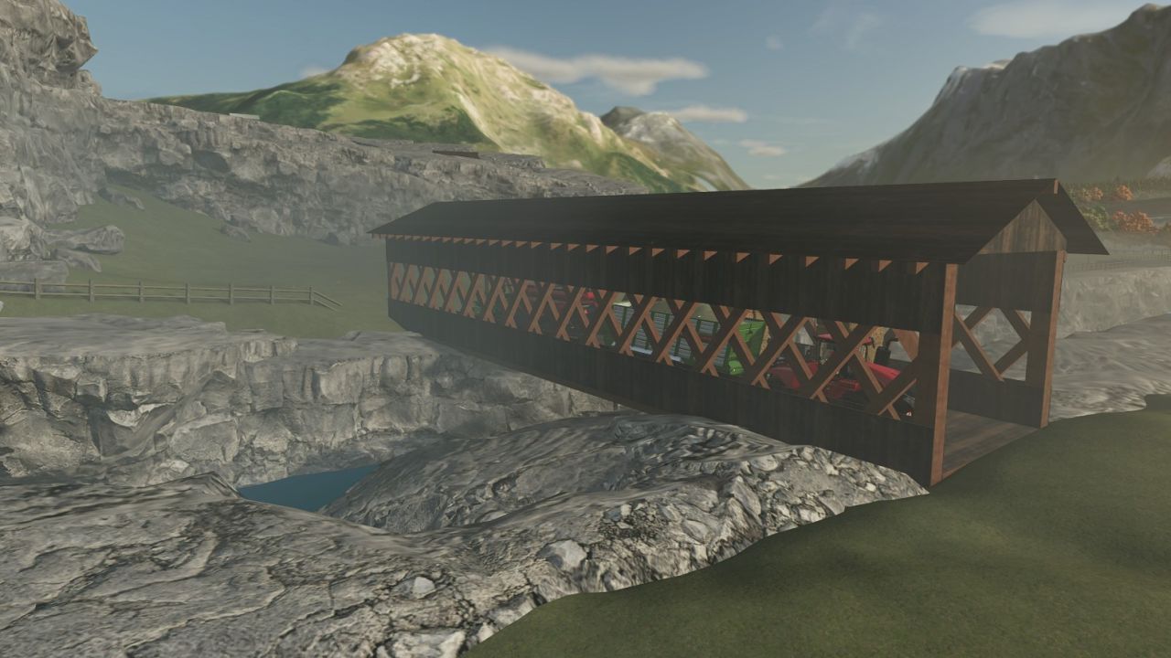 Wooden covered bridge