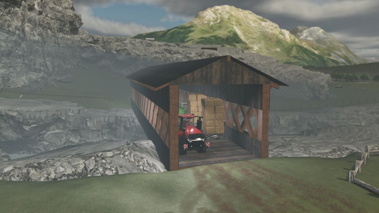 Wooden covered bridge