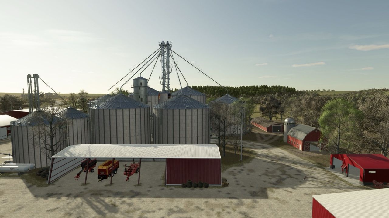 Huge Red Farm on Iowa Plains