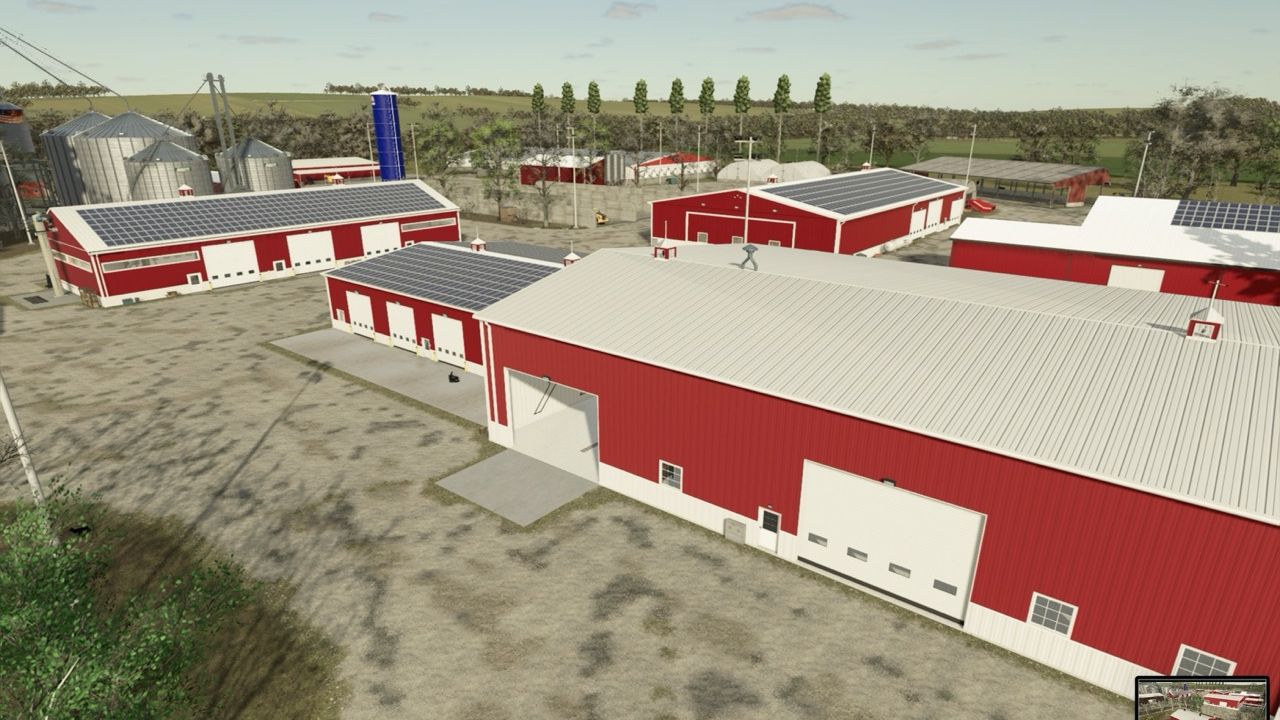 Huge Red Farm on Iowa Plains