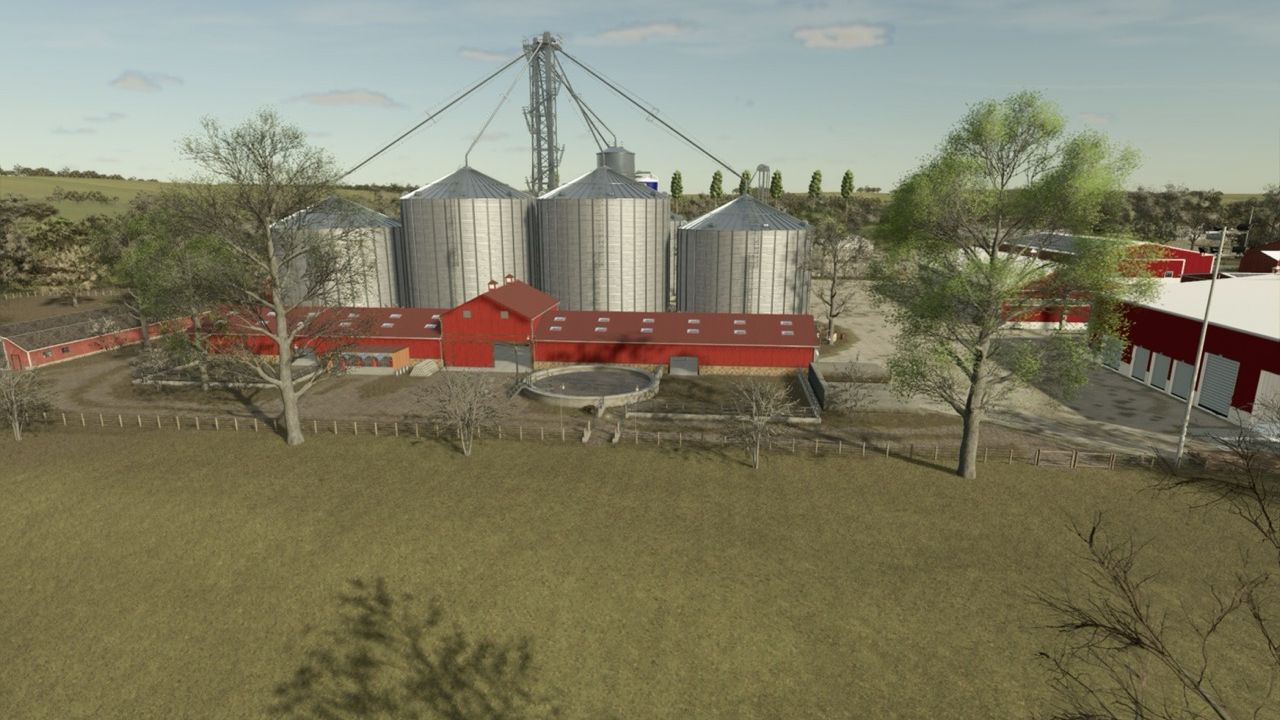 Huge Red Farm on Iowa Plains