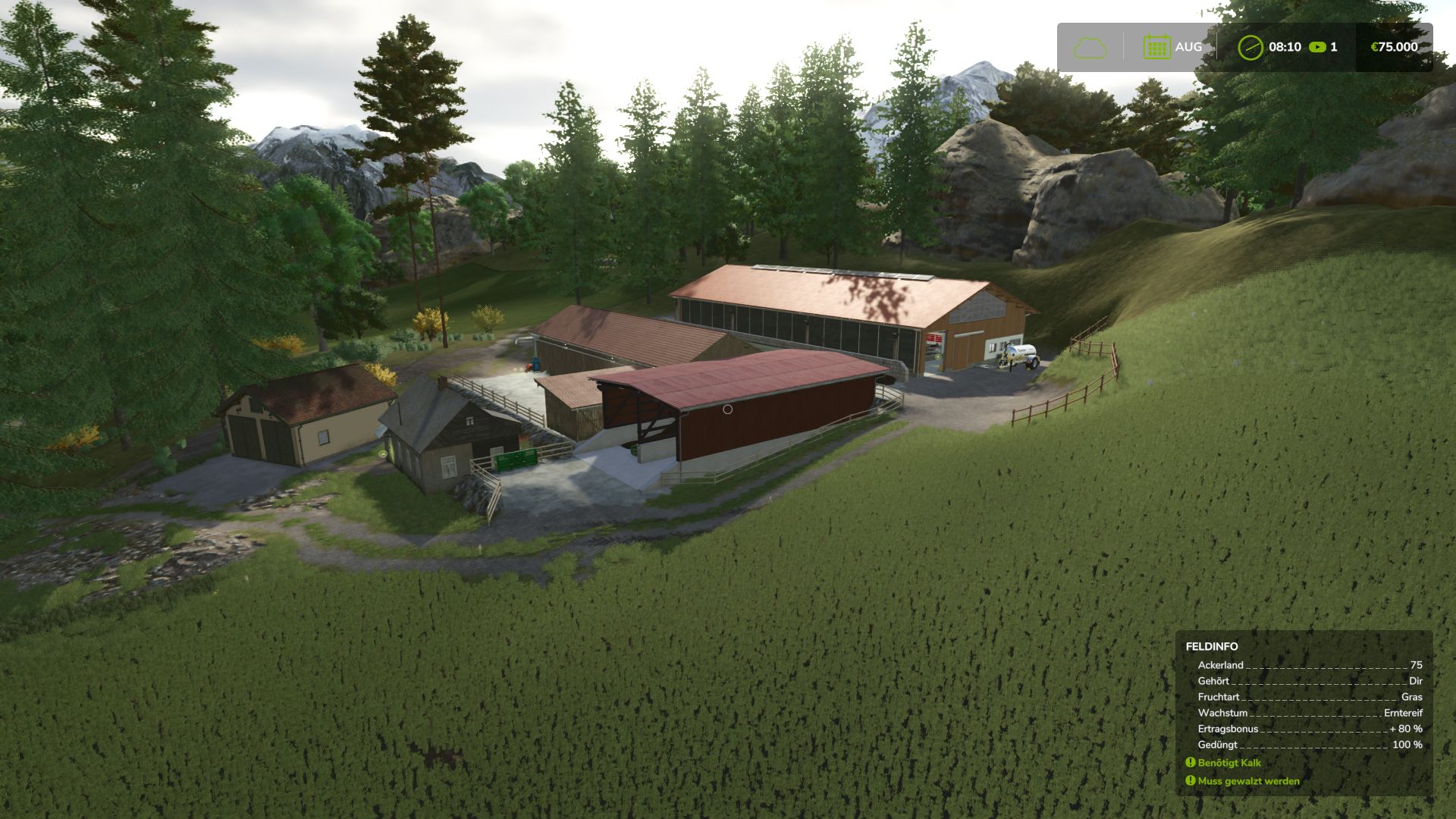 Mijn savegame op de Krampus Valley 2025-kaart