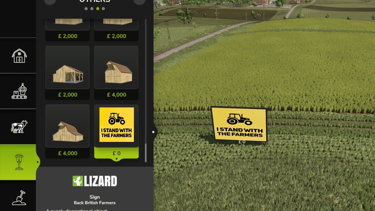 Pack de panneaux d'agriculteurs arrière
