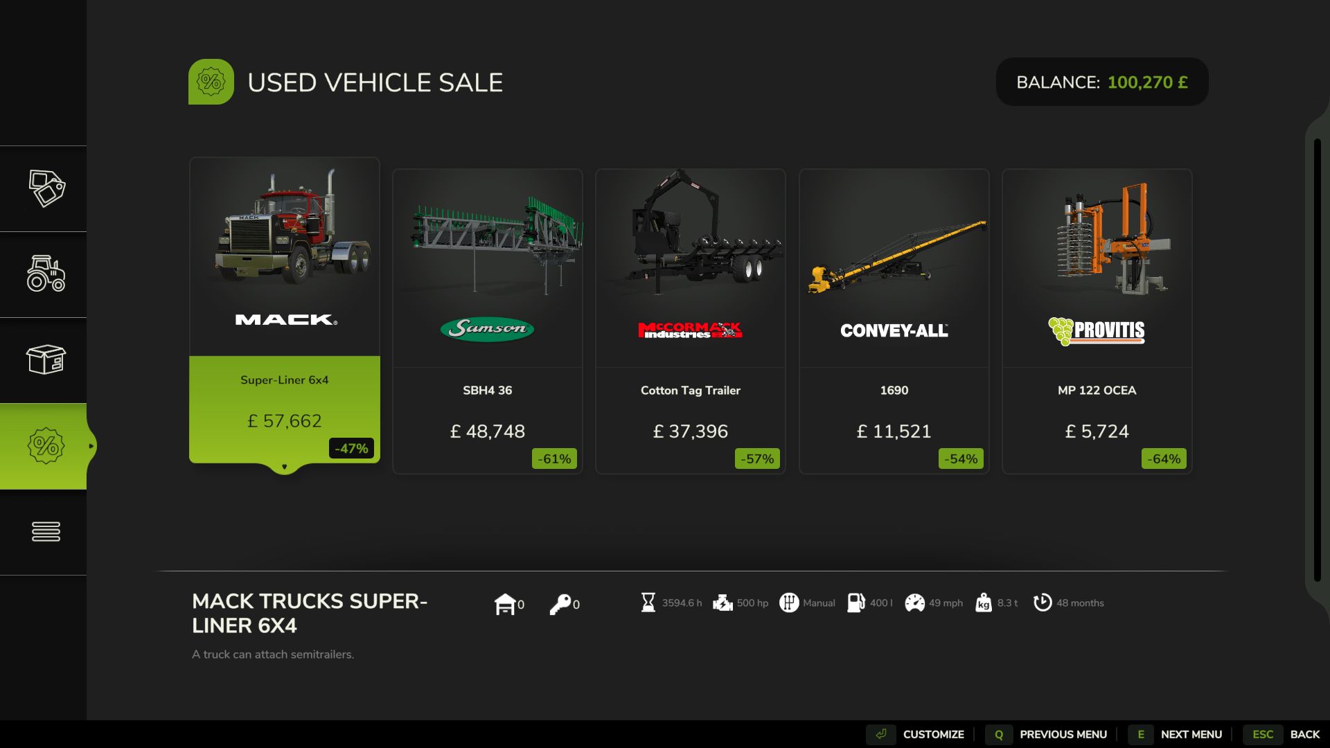 Realistic Farm Equipment Hours and Depreciation